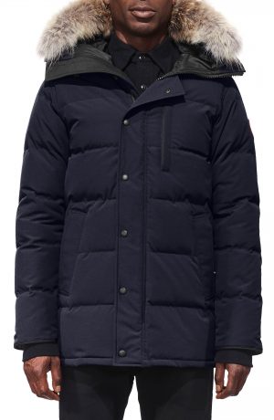 Men's Canada Goose 'Carson' Slim Fit Hooded Packable Parka With Genuine Coyote Fur Trim, Size Medium - Blue Men's Canada Goose 'Carson' Slim Fit Hooded Packable Parka With Genuine Coyote Fur Trim, Size Medium - Blue