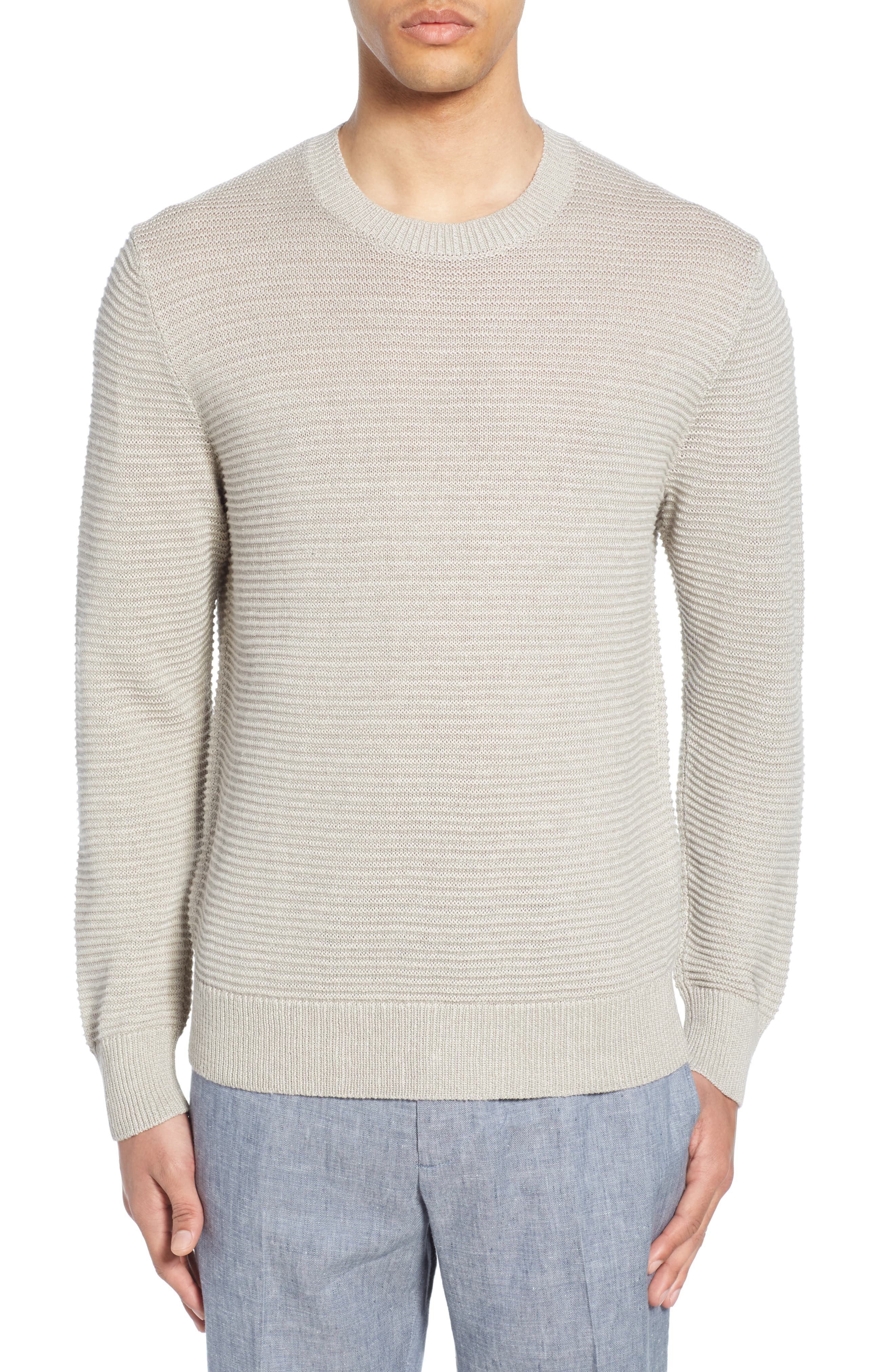 Men’s Club Monaco Links Linen Blend Sweater, Size Medium – Beige | The ...