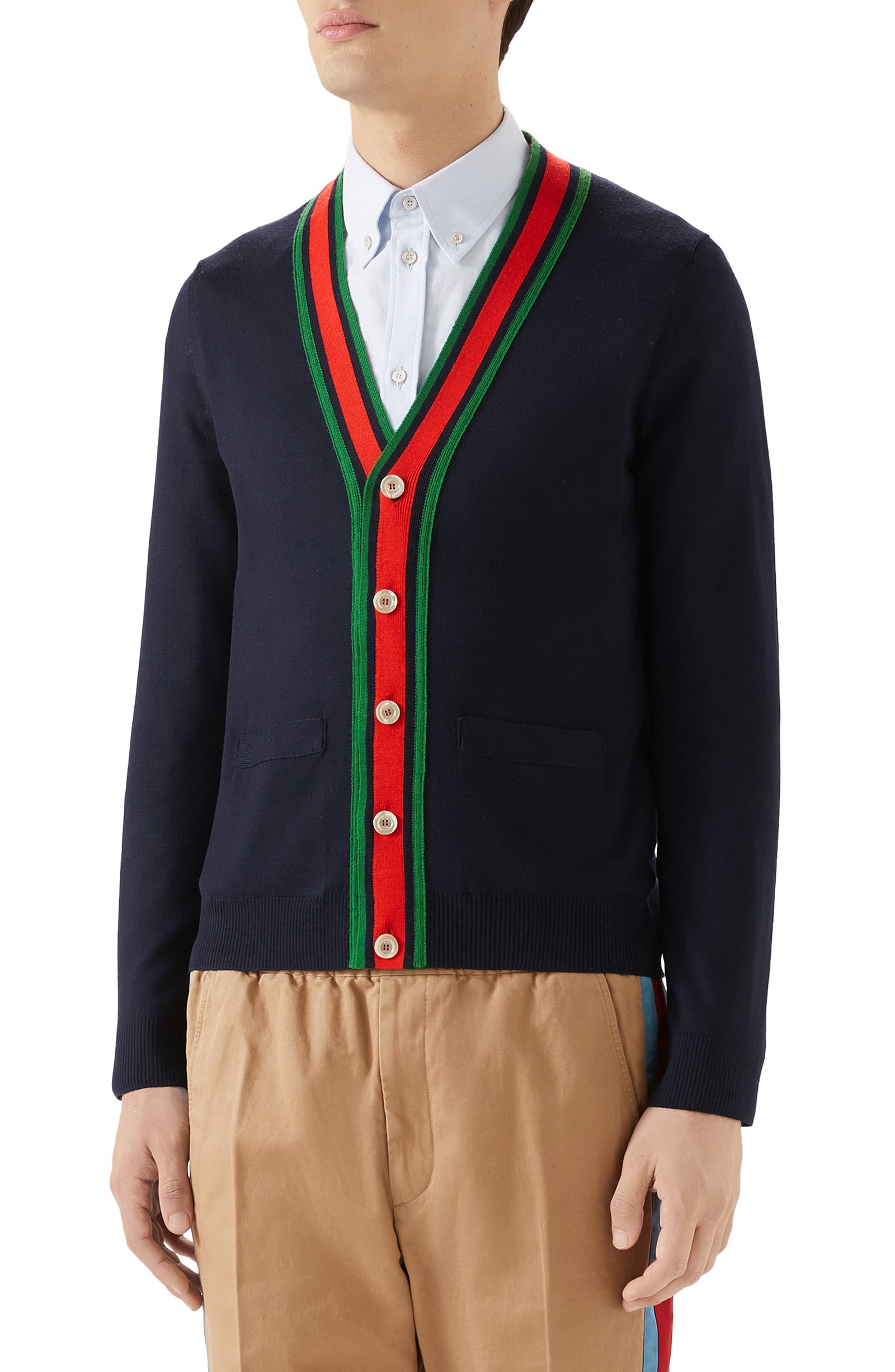 Men's Gucci Web Wool Cardigan | The 