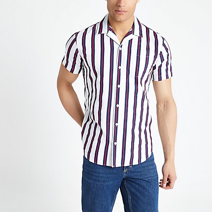 Mens Jack and Jones white stripe shirt | The Fashionisto