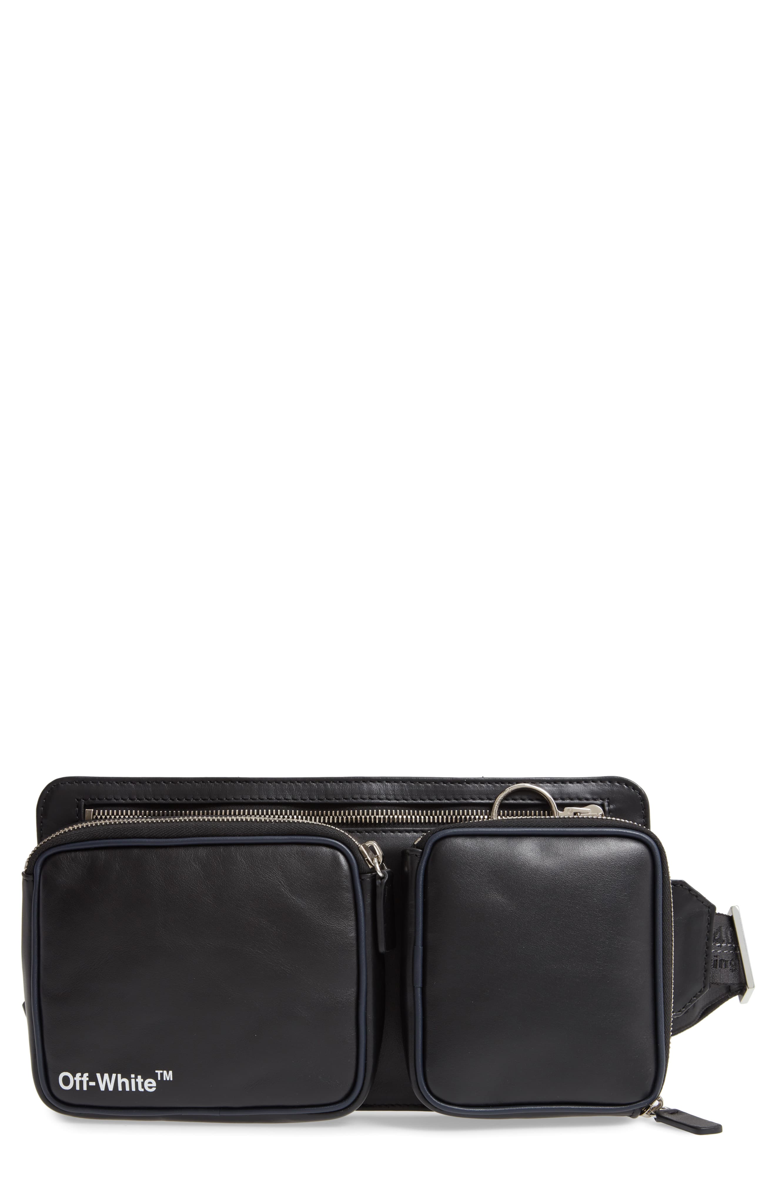 Men’s Off-White Leather Belt Bag – Black | The Fashionisto