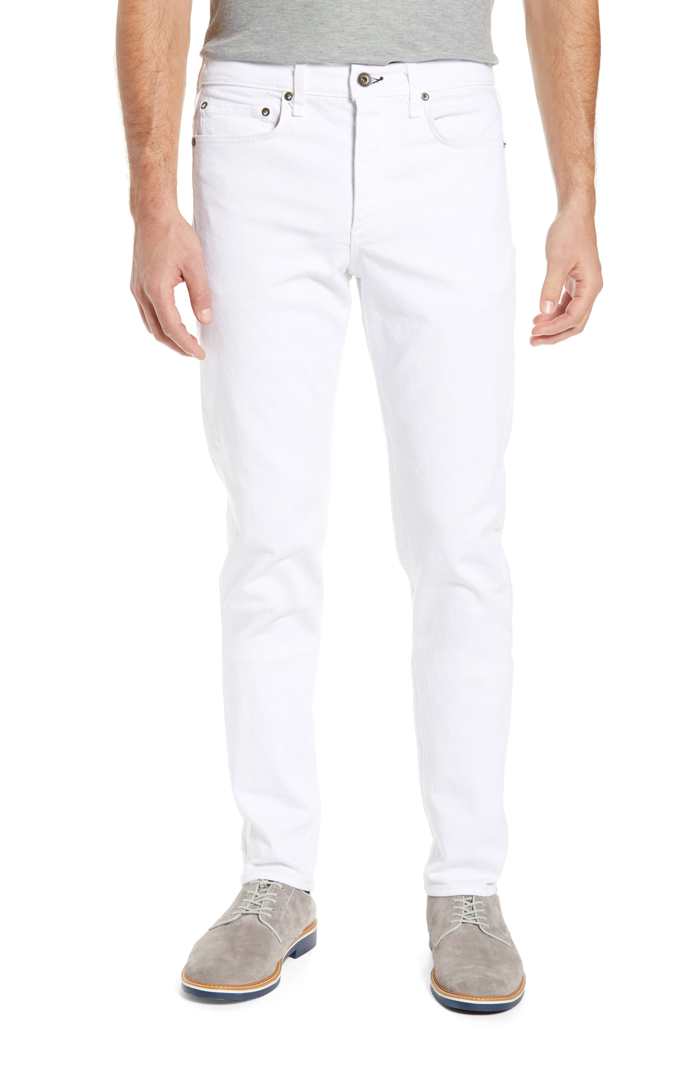 men's white jeans regular fit