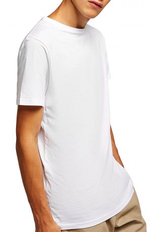 Men's Topman Longline T-Shirt, Size Small - White Men's Topman Longline T-Shirt, Size Small - White