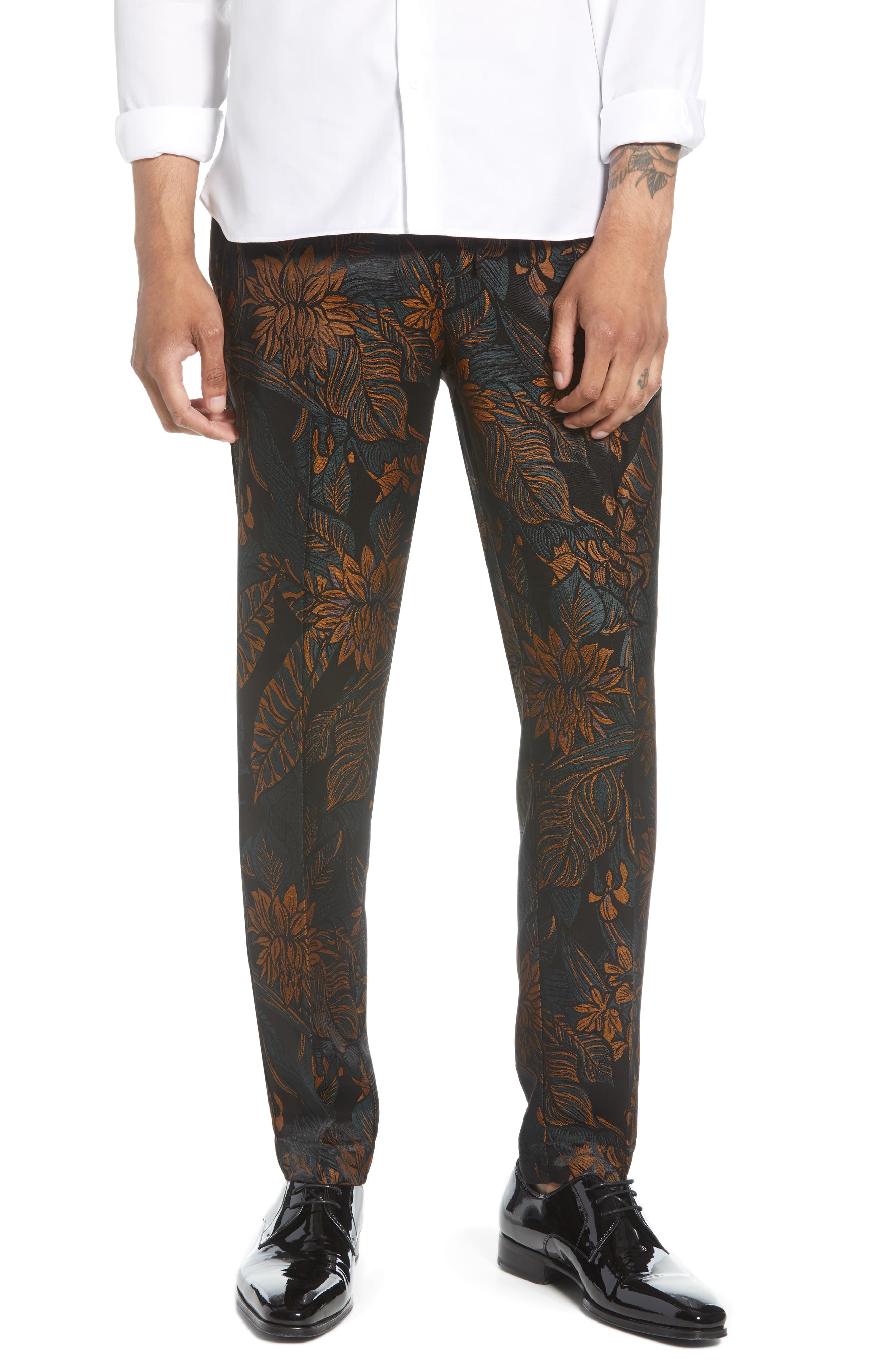 man signature skinny fit jacquard tracksuit with tape
