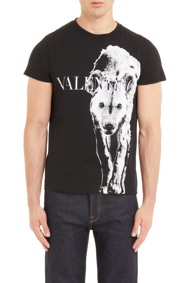 Men’s Valentino Animal Print T-Shirt, Size Small – Black | The Fashionisto