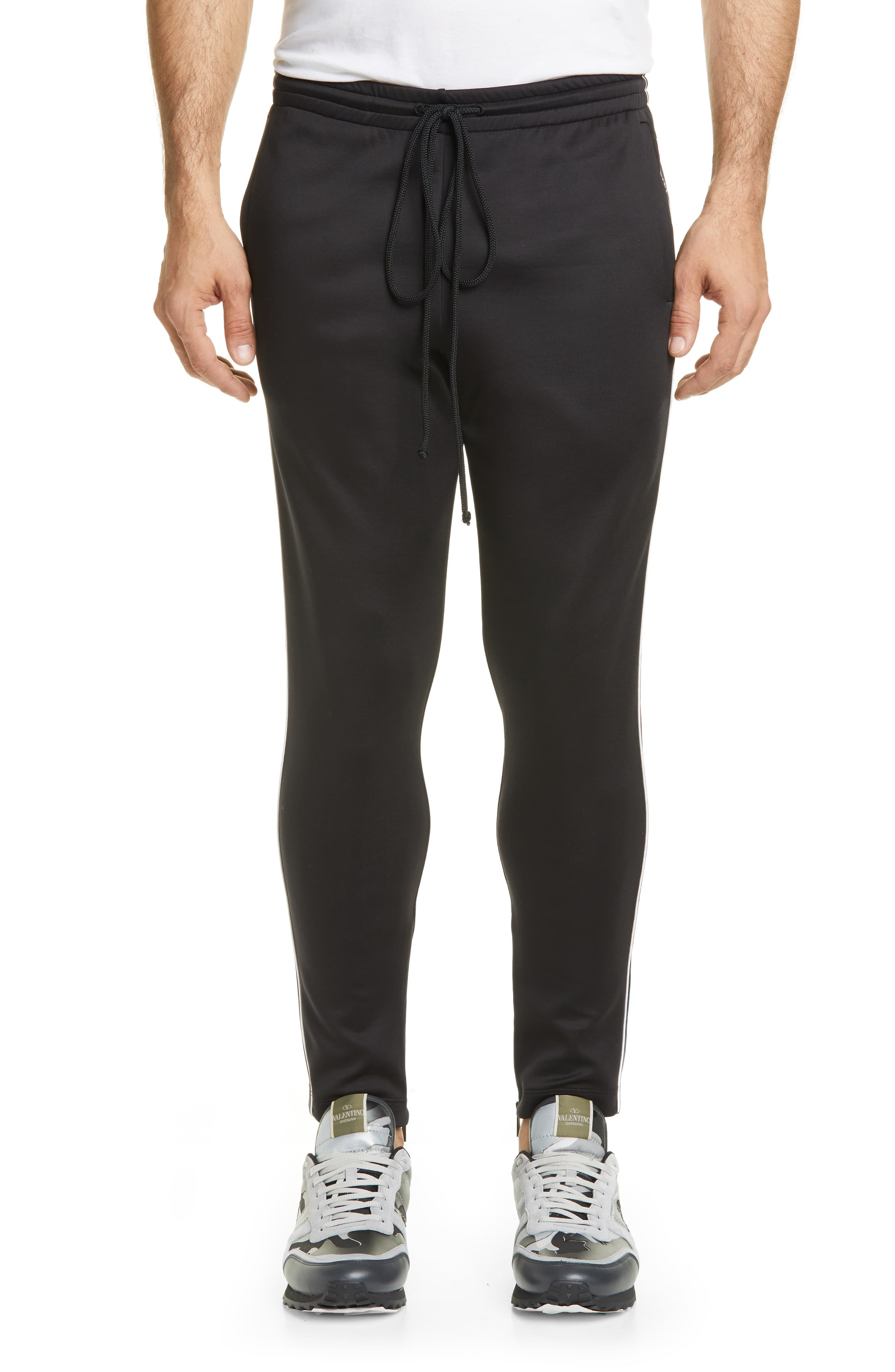 Men’s Valentino Piped Track Pants, Size Small – Black | The Fashionisto