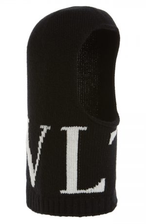 Men's Valentino Vltn Wool & Cashmere Balaclava - Black Men's Valentino Vltn Wool & Cashmere Balaclava - Black