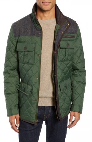 Men's Vince Camuto Diamond Quilted Full Zip Jacket, Size Medium - Green Men's Vince Camuto Diamond Quilted Full Zip Jacket, Size Medium - Green