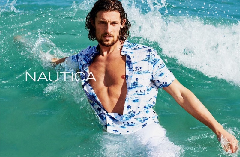 Top model Wouter Peelen stars in Nautica's summer 2019 campaign.