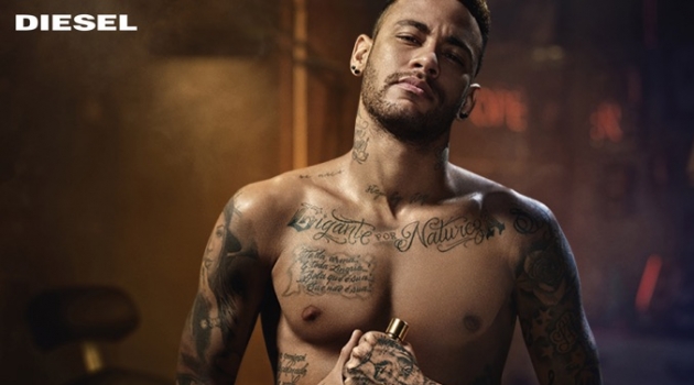 Neymar Jr. Fronts Diesel Spirit of the Brave Fragrance Campaign Neymar Jr. fronts the Diesel Spirit of the Brave fragrance campaign.