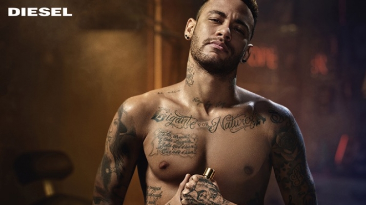 Neymar Jr. fronts the Diesel Spirit of the Brave fragrance campaign.