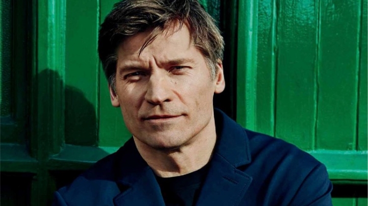 Connecting with Euroman, Nikolaj Coster-Waldau wears a BOSS coat with a Calvin Klein t-shirt.