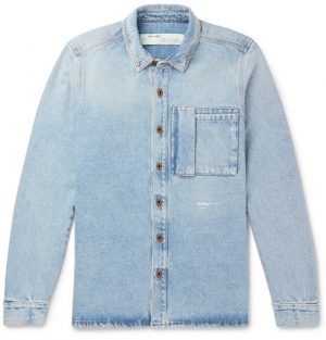 Off-White - Logo-Print Denim Shirt - Men - Blue Off-White - Logo-Print Denim Shirt - Men - Blue