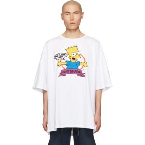 Off-White White Super Mega Oversized Bart T-Shirt Off-White White Super Mega Oversized Bart T-Shirt