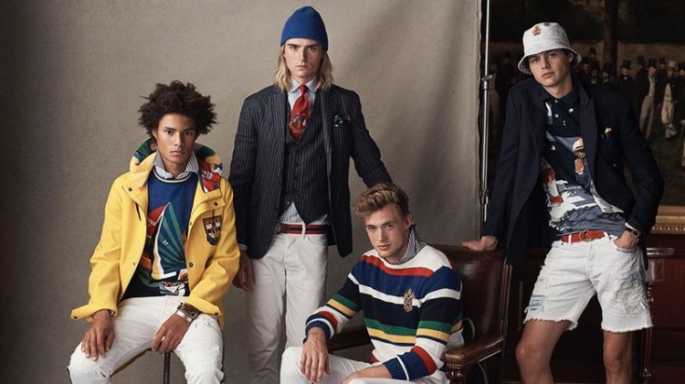 Embracing spring style, Johari Dramiga, Luke Eisner, Lane McAllister, and Darwin Gray wear POLO Ralph Lauren.