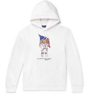 Polo Ralph Lauren - Printed Fleece-Back Cotton-Blend Jersey Hoodie - Men - White Polo Ralph Lauren - Printed Fleece-Back Cotton-Blend Jersey Hoodie - Men - White