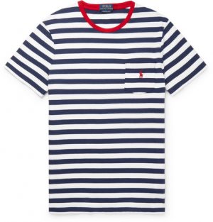 Polo Ralph Lauren - Striped Cotton-Jersey T-shirt - Men - Navy Polo Ralph Lauren - Striped Cotton-Jersey T-shirt - Men - Navy