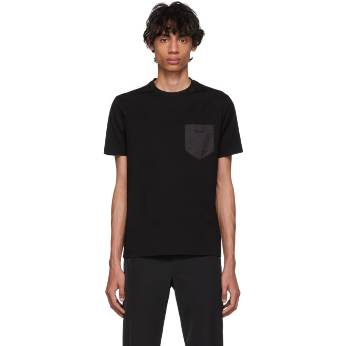 Prada Black Satin Pocket T-Shirt | The Fashionisto
