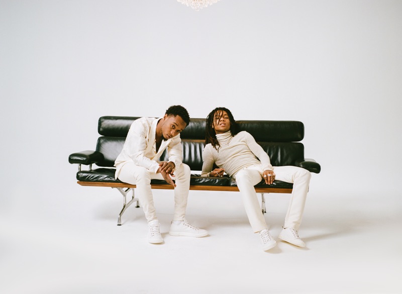 Rae Sremmurd sports Giuseppe Zanotti's white Blabber sneakers.