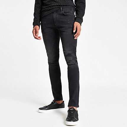 Skinny ripped jeans black mens Skinny ripped jeans black mens