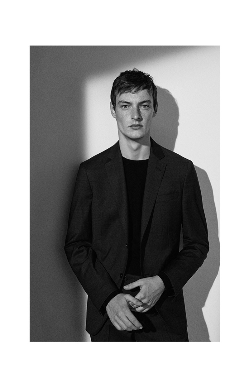 Model Roberto Sipos dons classic tailoring for Massimo Dutti.