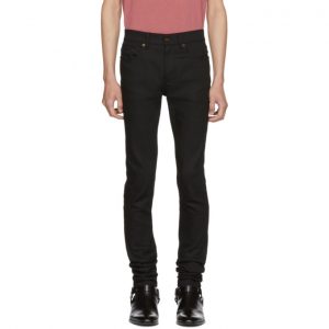Saint Laurent Black Raw Low-Rise Skinny Jeans Saint Laurent Black Raw Low-Rise Skinny Jeans