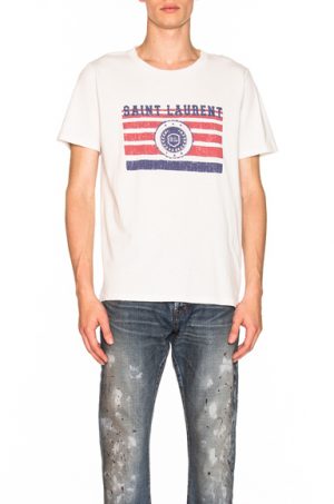Saint Laurent League Tee in White. - size XL (also in ) Saint Laurent League Tee in White. - size XL (also in )