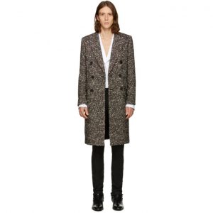 Saint Laurent Tricolor Double-Breasted Wool Coat Saint Laurent Tricolor Double-Breasted Wool Coat