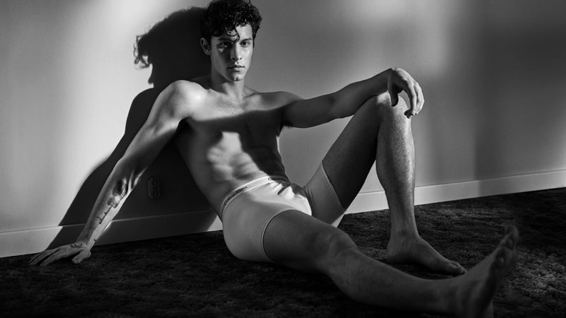 A shirtless Shawn Mendes appears in Calvin Klein's spring-summer 2019 underwear campaign.