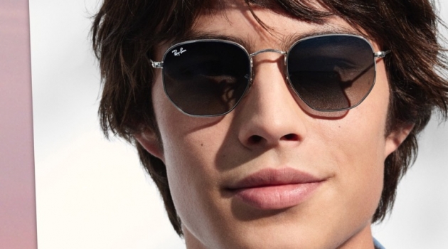 Sunglass Hut Rounds Up Trending Men's Sunglasses Louis Baines sports polarized Ray-Ban sunglasses $203.