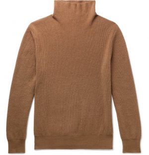 The Row - Daniel Ribbed Cashmere Rollneck Sweater - Men - Camel The Row - Daniel Ribbed Cashmere Rollneck Sweater - Men - Camel