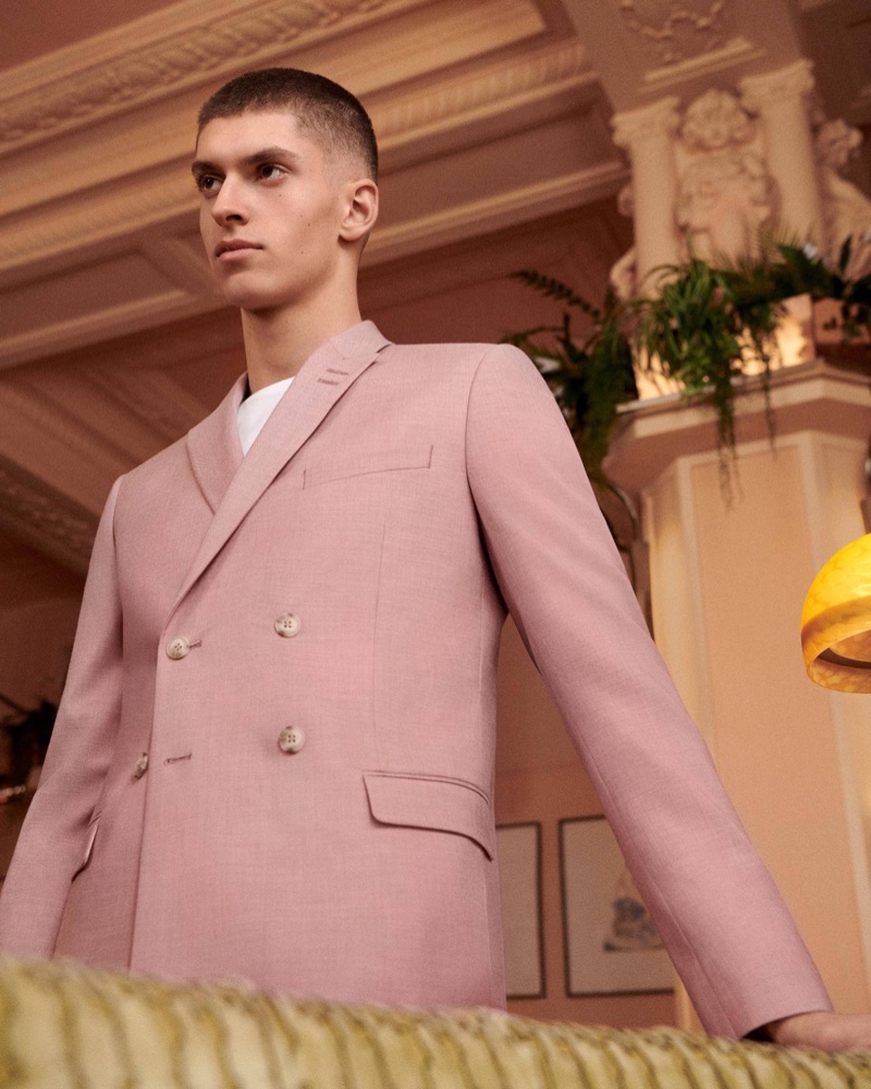 A spring vision, Azim Osmani fronts Topman's suit campaign.