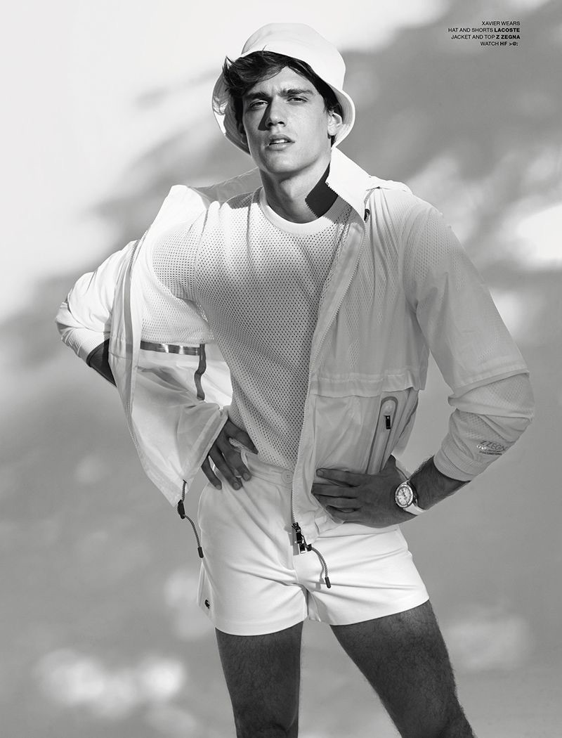 Xavier Serrano stars in a summer-themed editorial for VMAN.