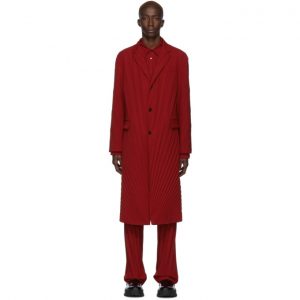 Valentino Red Plisse Coat Valentino Red Plisse Coat