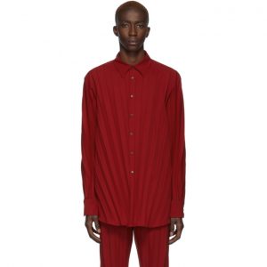 Valentino Red Plisse Shirt Valentino Red Plisse Shirt
