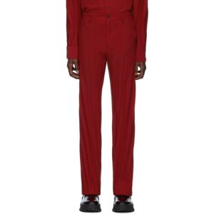 Valentino Red Plisse Trousers Valentino Red Plisse Trousers