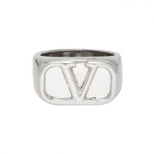 Valentino Silver Valentino Garavani VLogo Ring Valentino Silver Valentino Garavani VLogo Ring