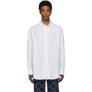 Valentino White Plisse Shirt Valentino White Plisse Shirt