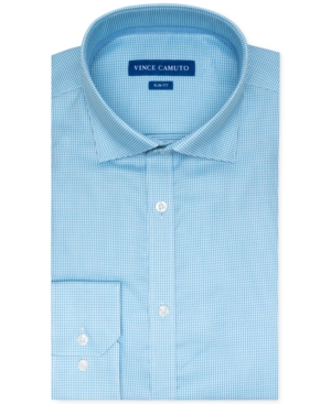 Vince Camuto Men's Slim-Fit Stretch Turquoise Dobby Dress Shirt Vince Camuto Men's Slim-Fit Stretch Turquoise Dobby Dress Shirt