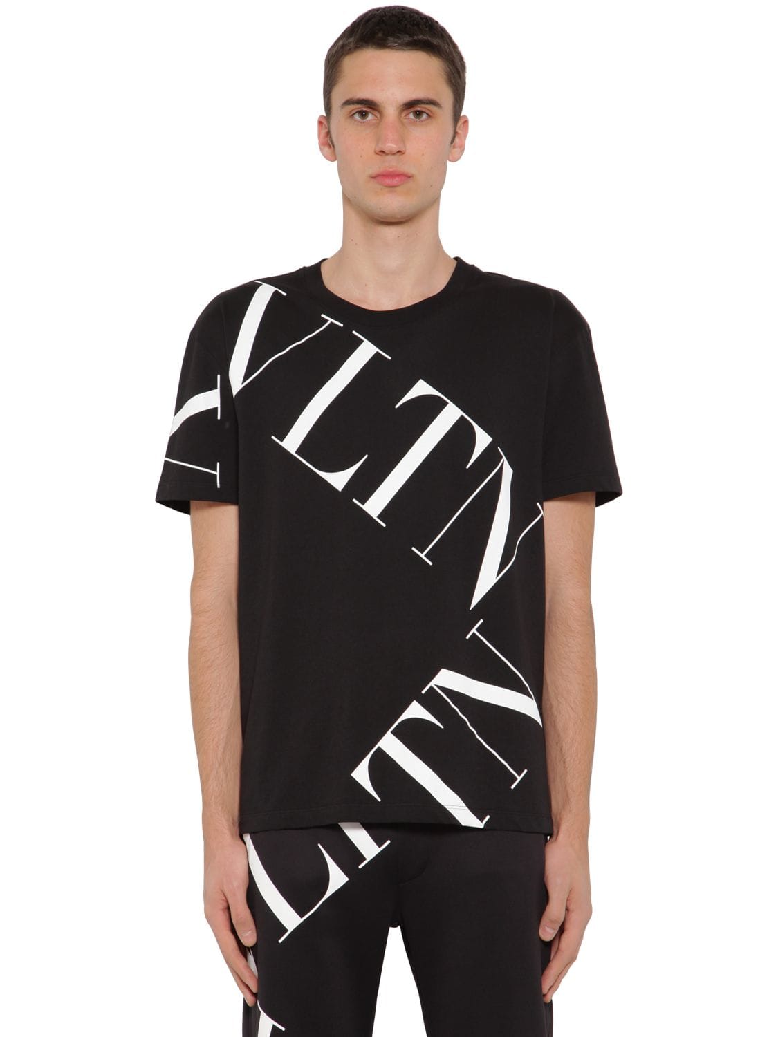 Vltn Greed Printed Cotton Jersey T-shirt | The Fashionisto