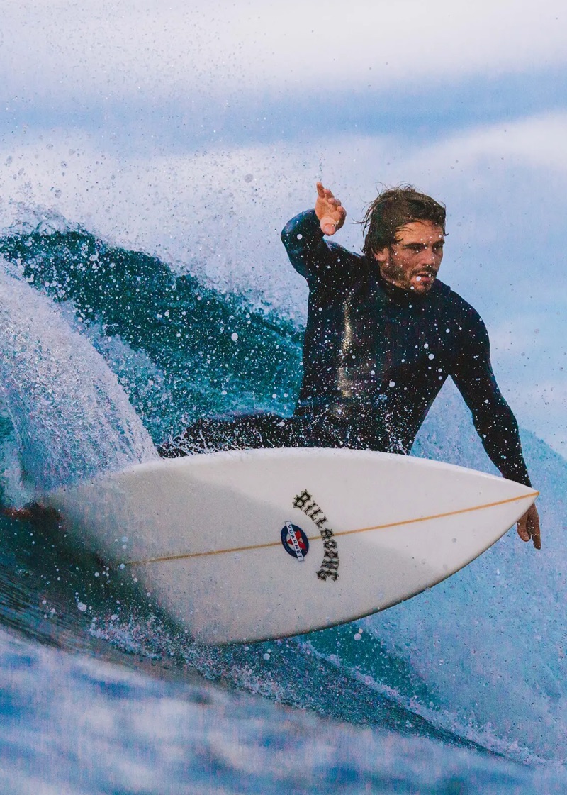 Arnaud Binard goes surfing with Vuarnet for "Island Hopping."