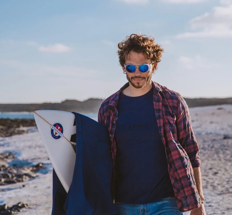 An avid fan of surfing, Arnaud Binard links up with Vuarnet for an outing.