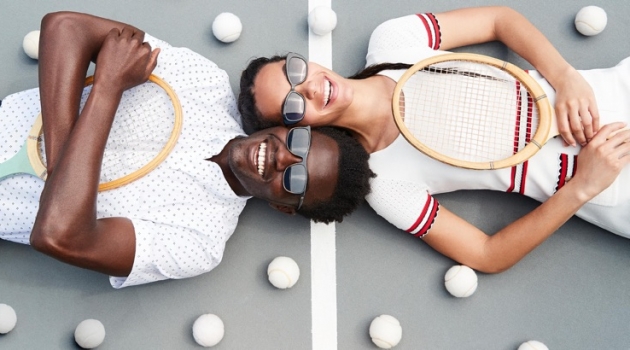 Summer Sun: Warby Parker Releases New Shades All smiles, Remi Alade-Chester wears Warby Parker's Fletcher sunglasses.
