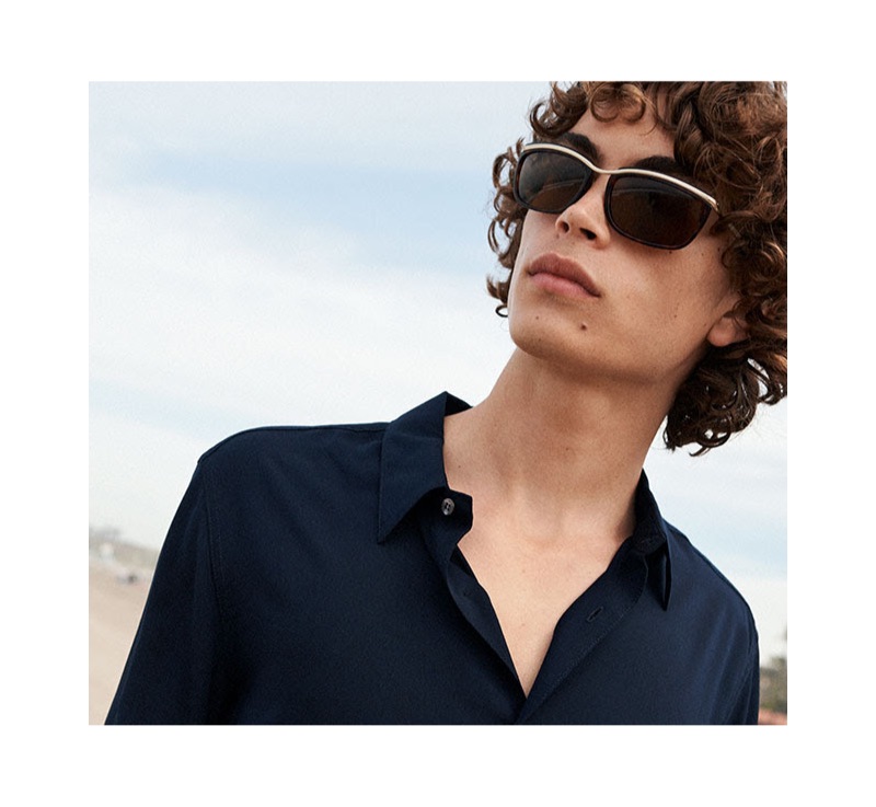 A cool vision, Lucas Bin wears Persol sunglasses $215.