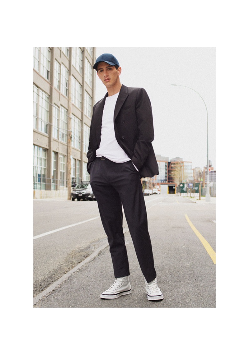 Austin Augie sports relaxed tailoring from Zara.