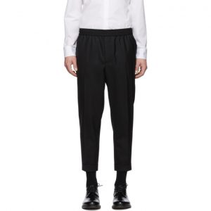 AMI Alexandre Mattiussi Black Elasticized Waist Trousers AMI Alexandre Mattiussi Black Elasticized Waist Trousers