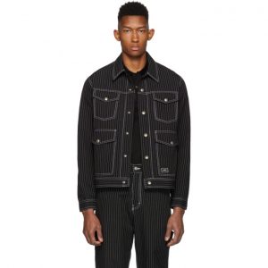 AMI Alexandre Mattiussi Black and White Pinstripe Jacket AMI Alexandre Mattiussi Black and White Pinstripe Jacket