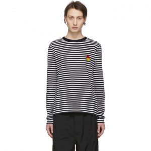 AMI Alexandre Mattiussi Black and White Smiley Edition T-Shirt AMI Alexandre Mattiussi Black and White Smiley Edition T-Shirt