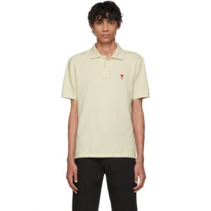 AMI Alexandre Mattiussi Off-White Ami De Coeur Polo AMI Alexandre Mattiussi Off-White Ami De Coeur Polo