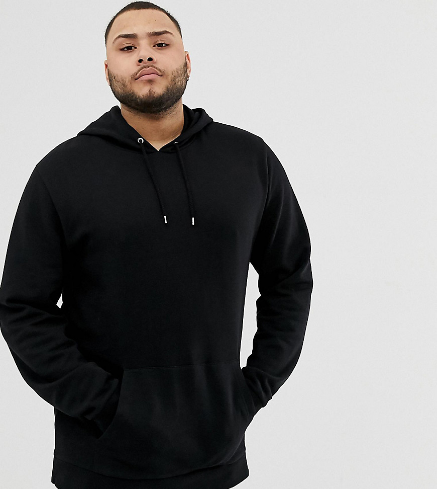 ASOS DESIGN Plus long line hoodie in black – Black | The Fashionisto